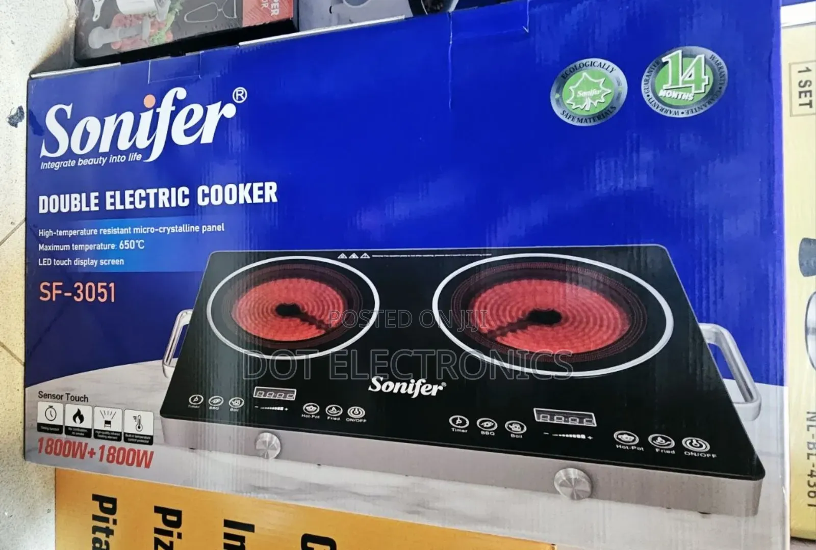 Sonifer Double Electric Cooker (1800W + 1800W) – Model SF-3051
