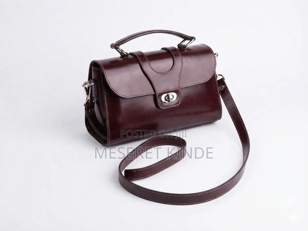 100% የኢትዮጵያ የተፈጥሮ ቆዳ የሴቶች ቦርሳ (Genuine Leather Handbag)