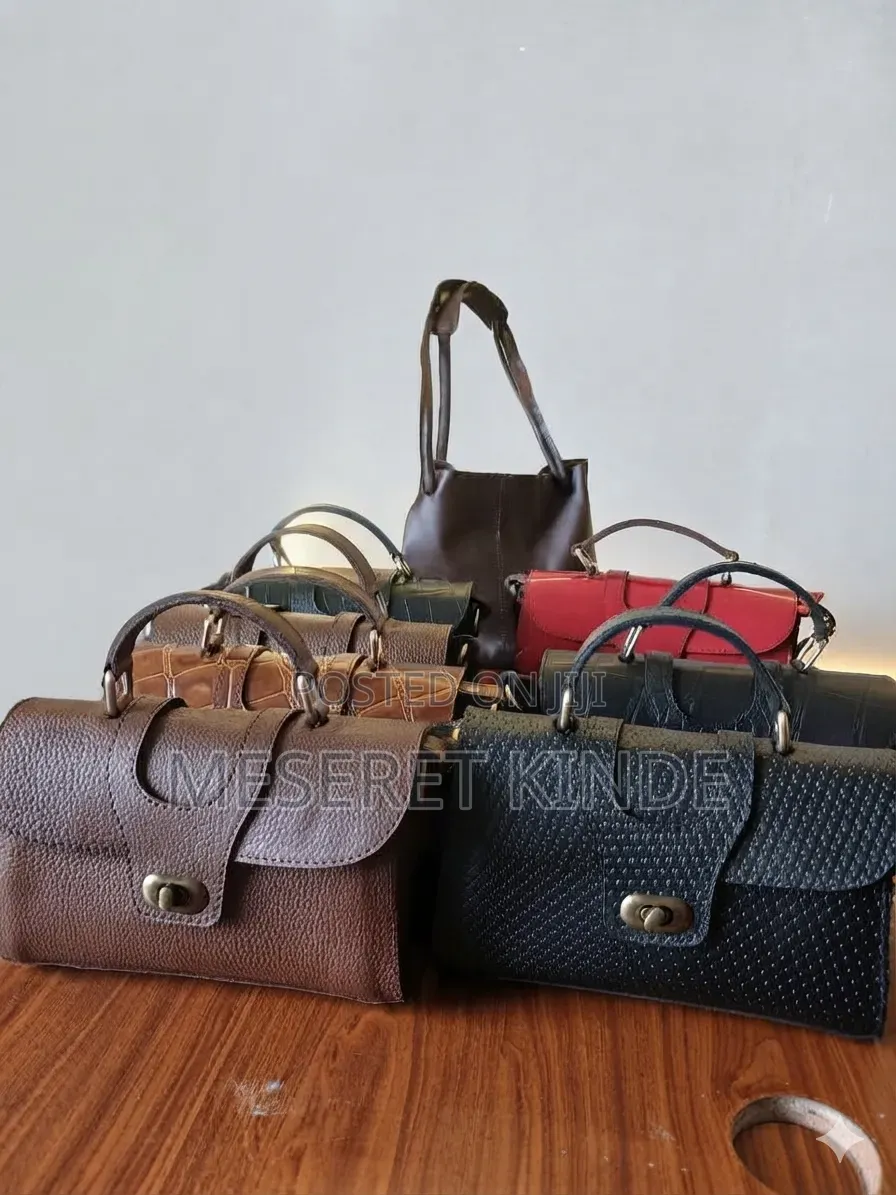 100% የኢትዮጵያ የተፈጥሮ ቆዳ የሴቶች ቦርሳ (Genuine Leather Handbag)