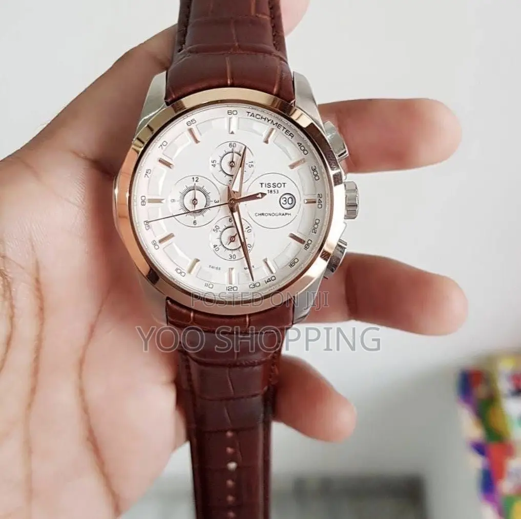 Tissot Leather Strap Chrono Watches for Men