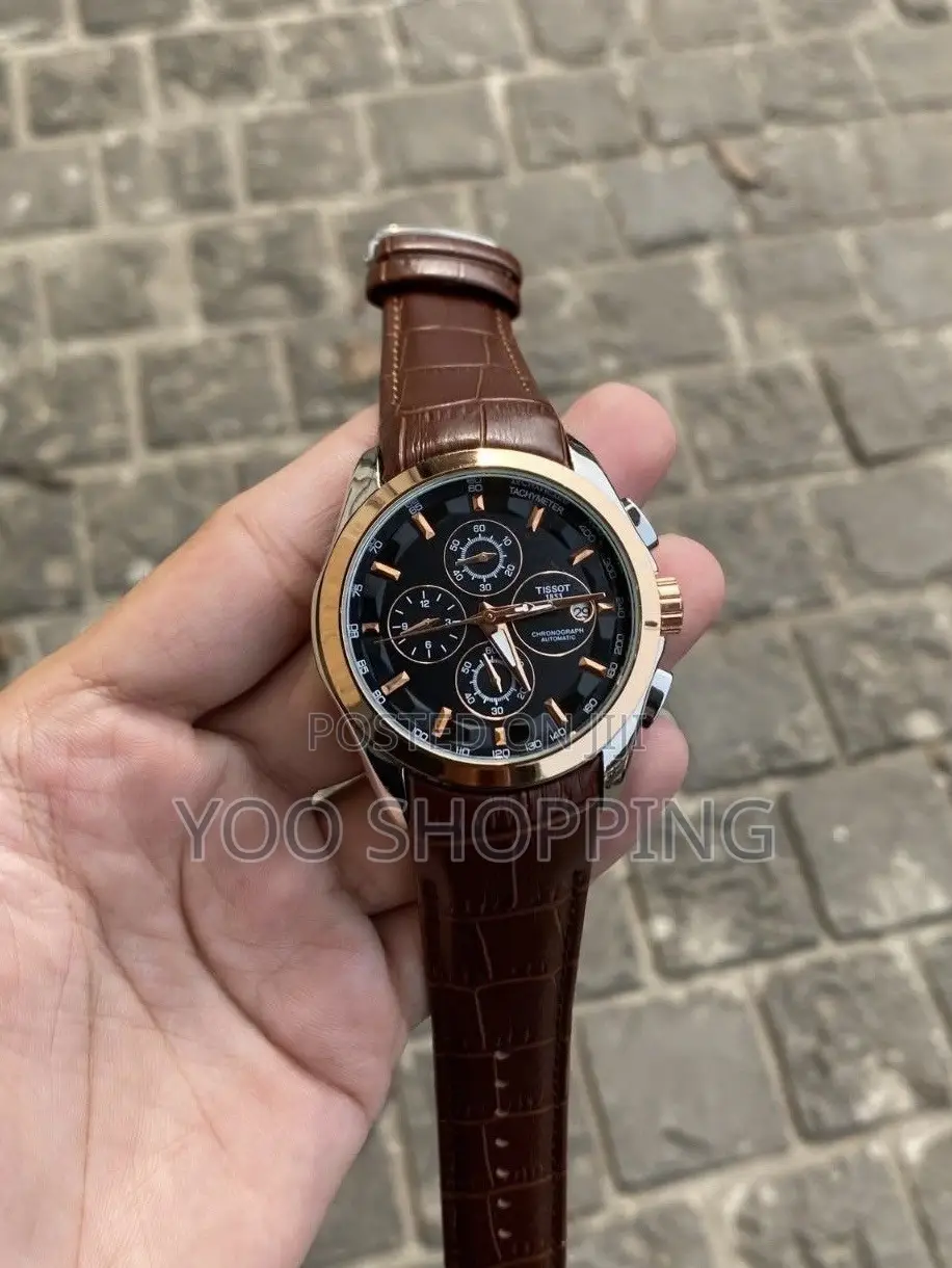 Tissot Leather Strap Chrono Watches for Men