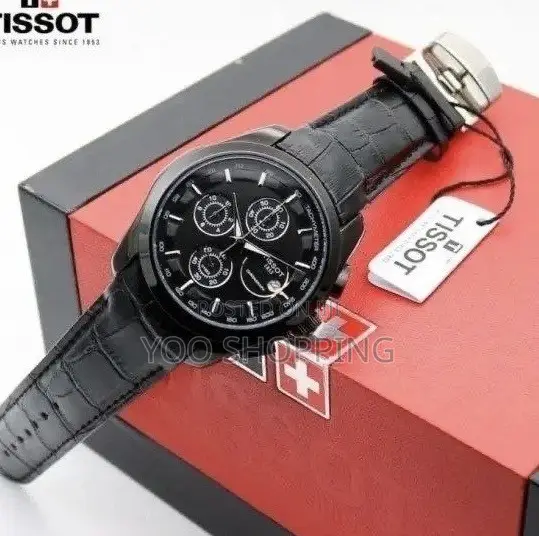 Tissot Leather Strap Chrono Watches for Men
