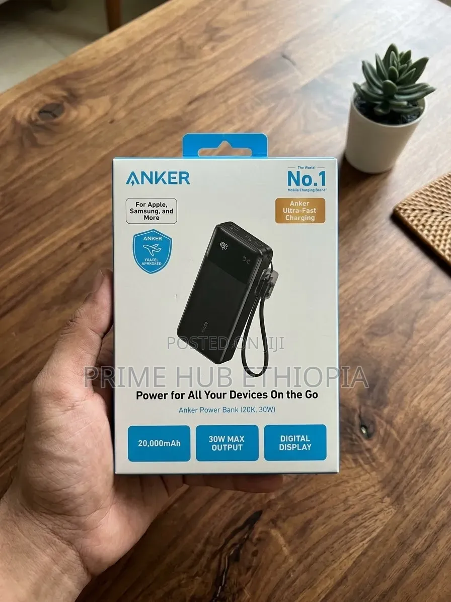 Anker Power Bank 20,000mAh 30W Built-in USB-C Cable