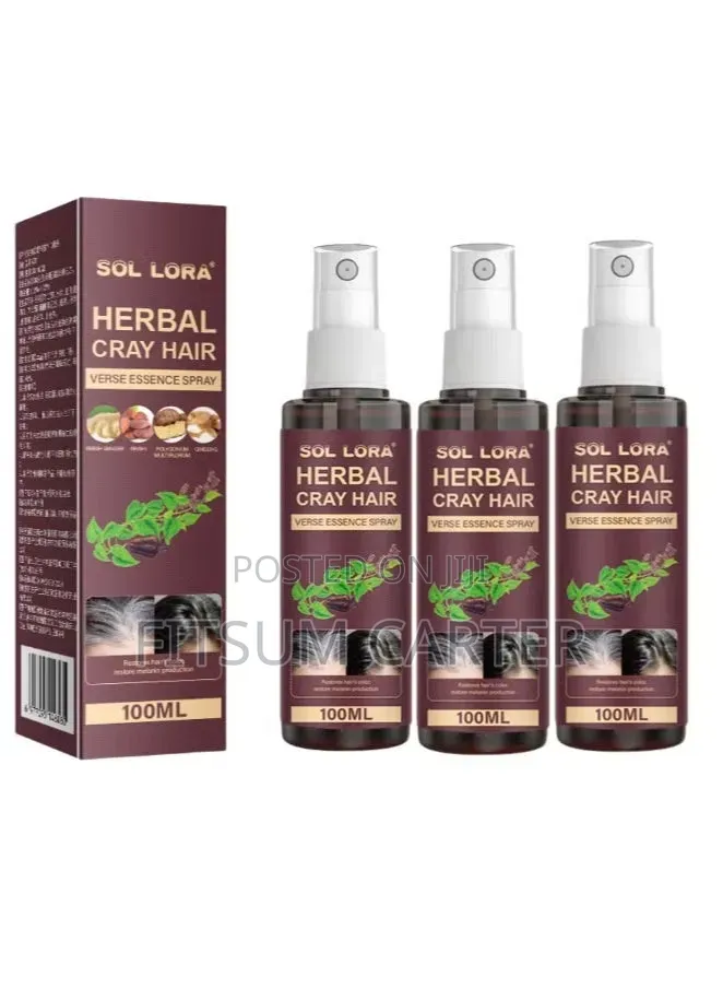 Sol Lora Herbal Gray Hair Verse Essence የሽበት ማጥፊያ እና የፀጉር መንከባከቢያ