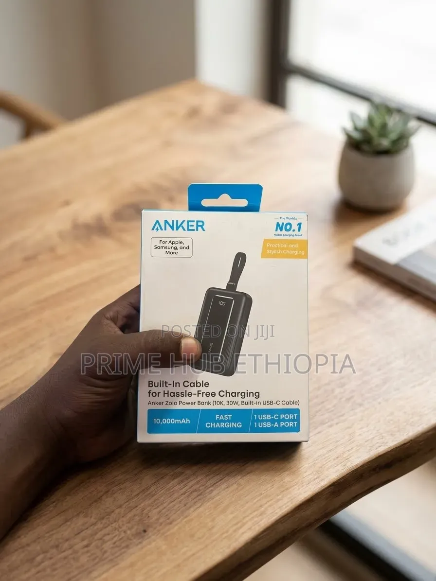 Anker Zolo Power Bank 10,000mAh, 30W With Built-in USB-C Cable