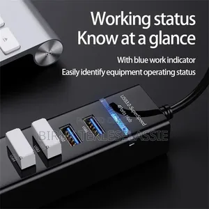 USB 3.0 HUB High Speed LED 1 to 4 Port Cable Splitter USB Data Adapter