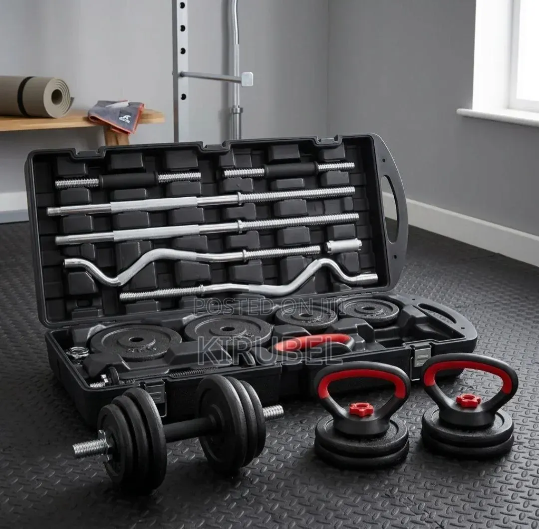 3-in-1Adjustable Dumbbell, Barbell, and Kettlebell Set