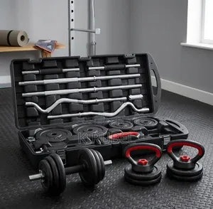 3-in-1Adjustable Dumbbell, Barbell, and Kettlebell Set