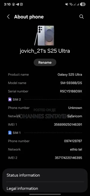 New Samsung Galaxy S25 Ultra 512 GB Silver