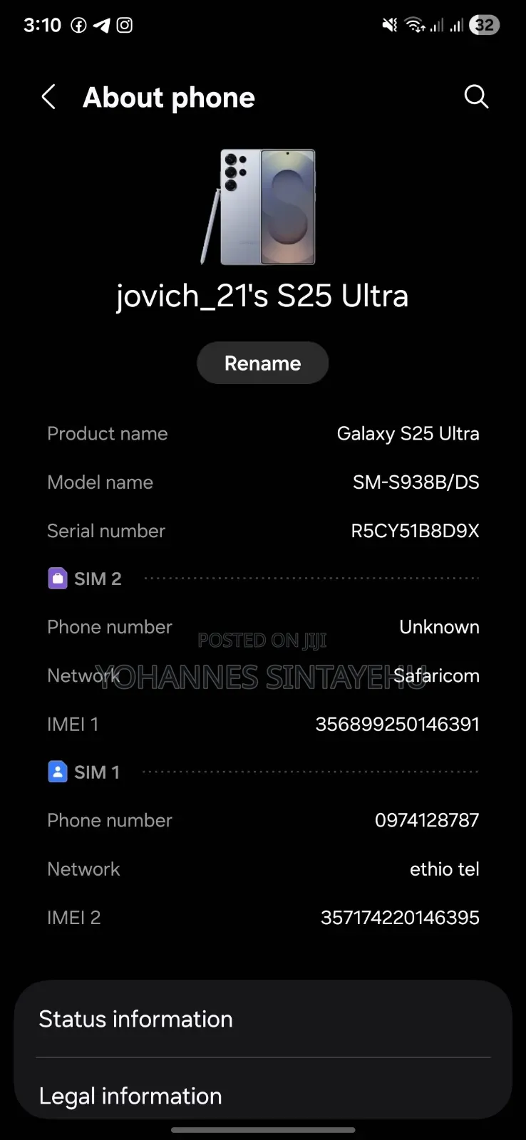 New Samsung Galaxy S25 Ultra 512 GB Silver
