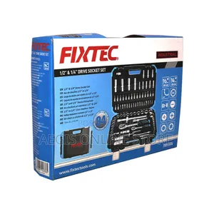 FIXTEC 134-Piece 1/2", 3/8", and 1/4" Drive Socket Set
