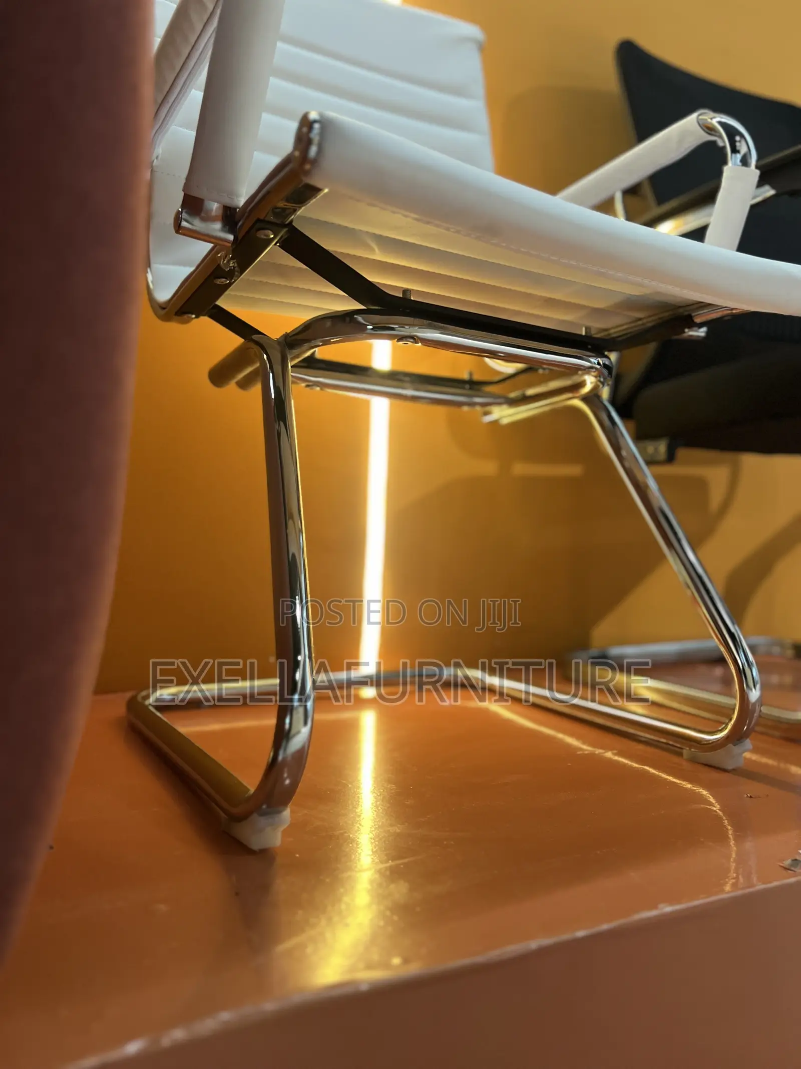 Leather Office Guest Chair | Modern Metal Legs