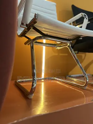 Leather Office Guest Chair | Modern Metal Legs