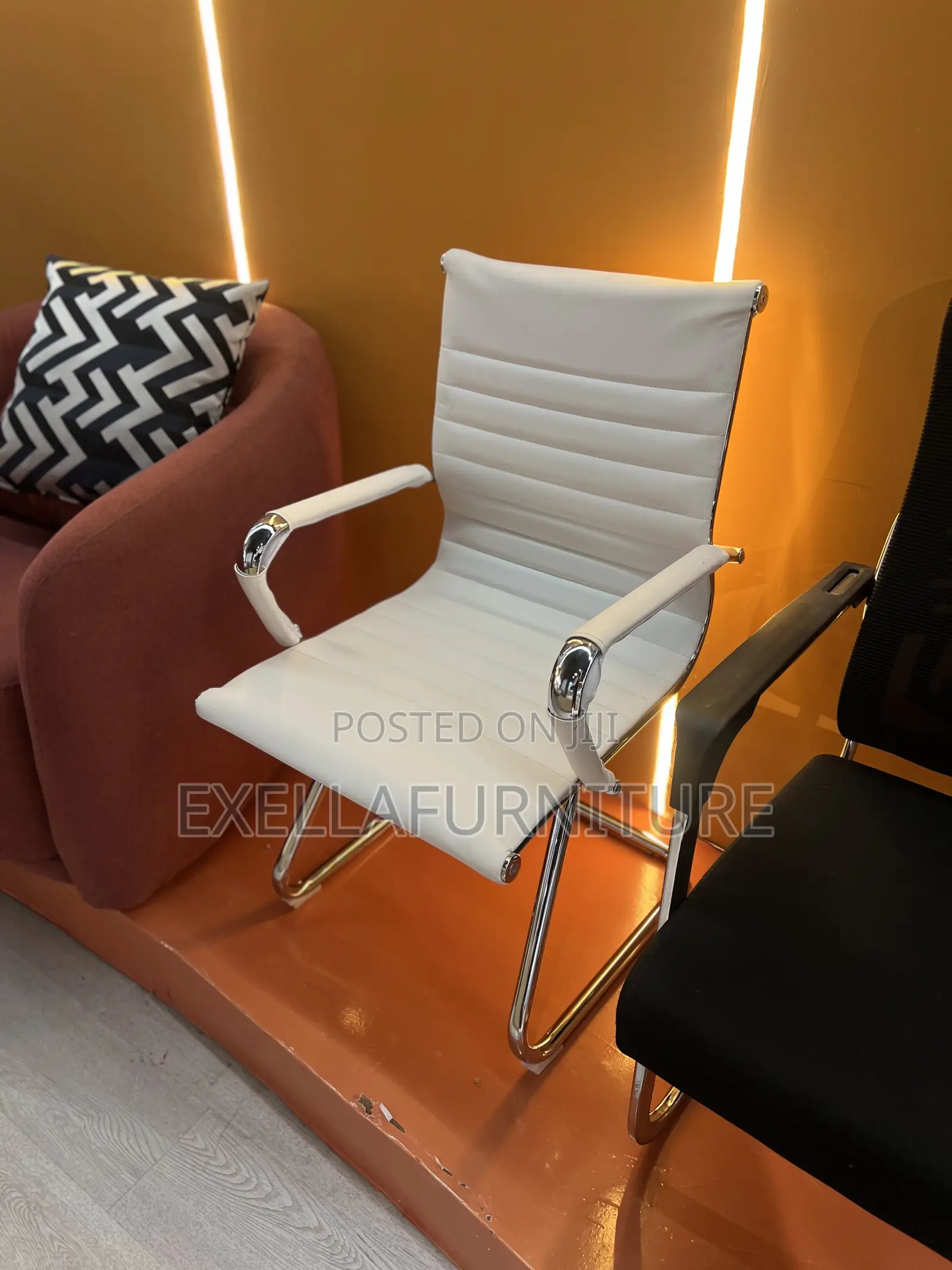 Leather Office Guest Chair | Modern Metal Legs