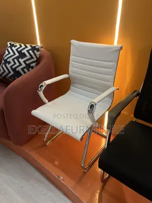 Leather Office Guest Chair | Modern Metal Legs