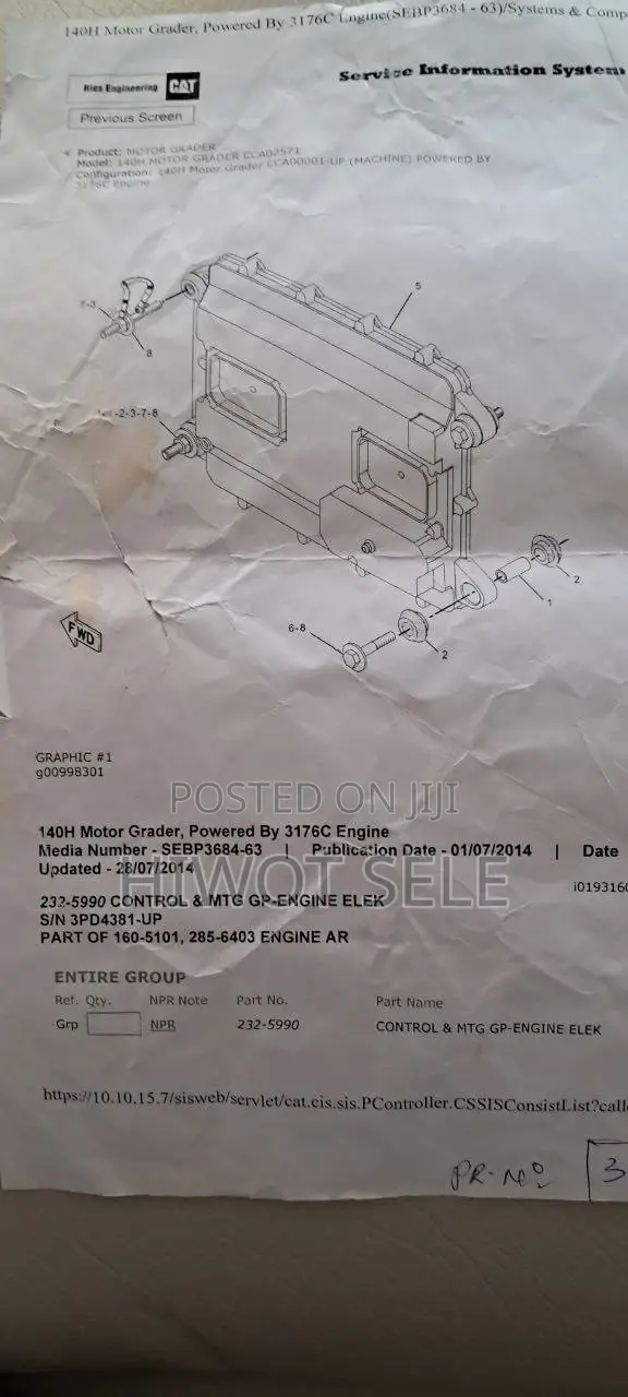 Automotive Electronic Control Module – Grader Spare Part (የግሬደር)