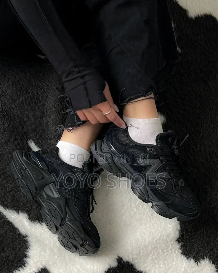 New Balance 9060 "Triple Black" /Black Cat Unisex Fashion Sneaker Shoe