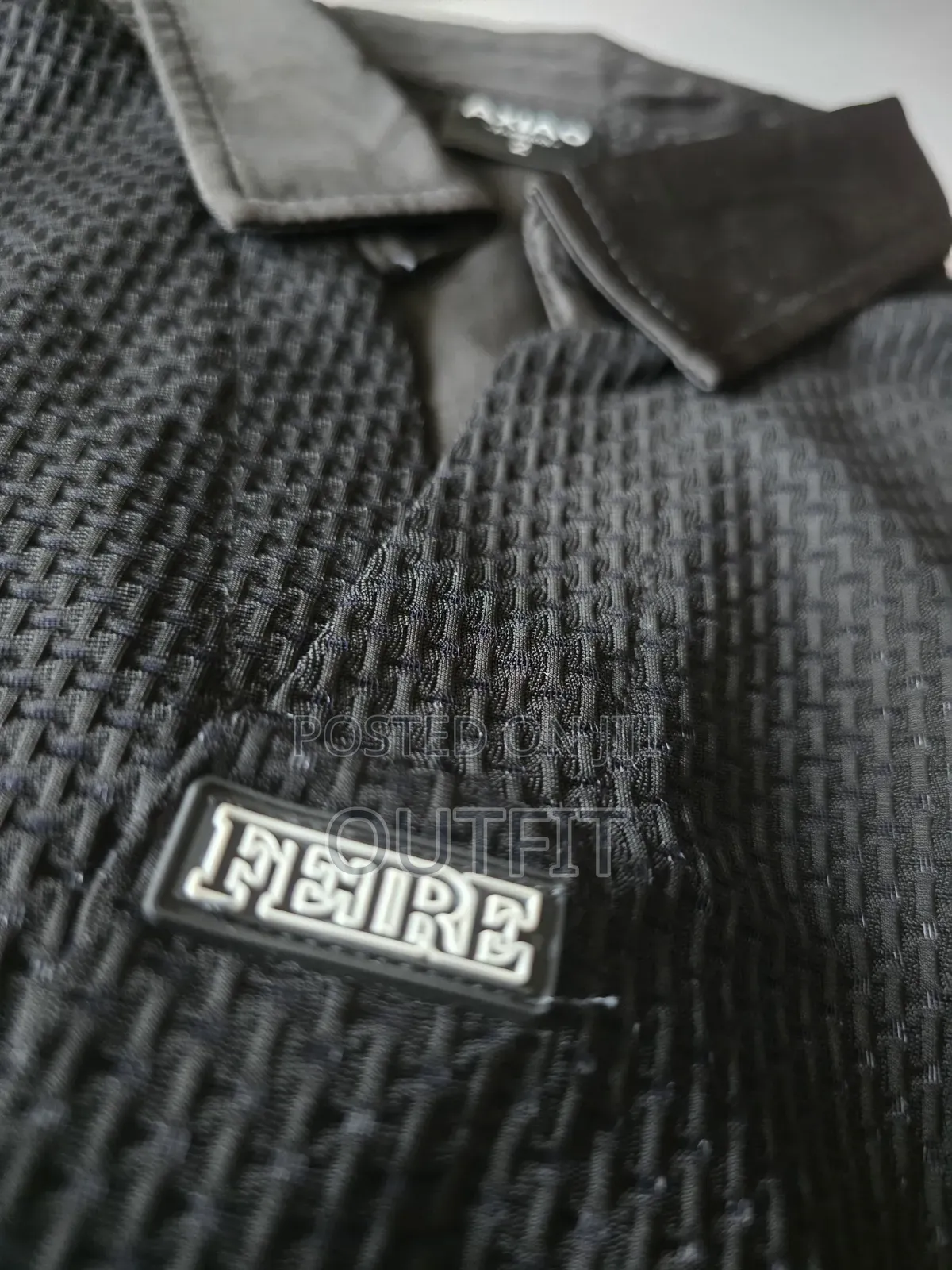 Textured Collared Button Up Shirt