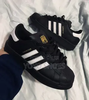 Adidas Superstar Black/White Unisex Fashion Sneaker Shoe Women's