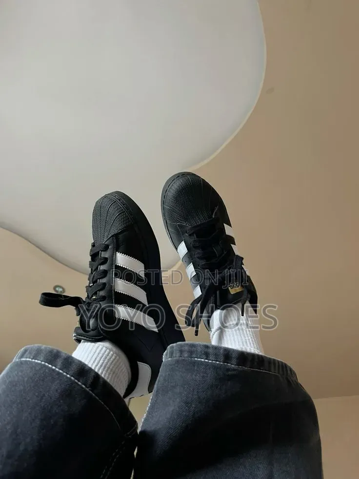 Adidas Superstar Black/White Unisex Fashion Sneaker Shoe Women's