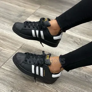 Adidas Superstar Black/White Unisex Fashion Sneaker Shoe Women's