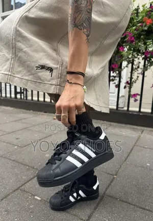 Adidas Superstar Black/White Unisex Fashion Sneaker Shoe Women's