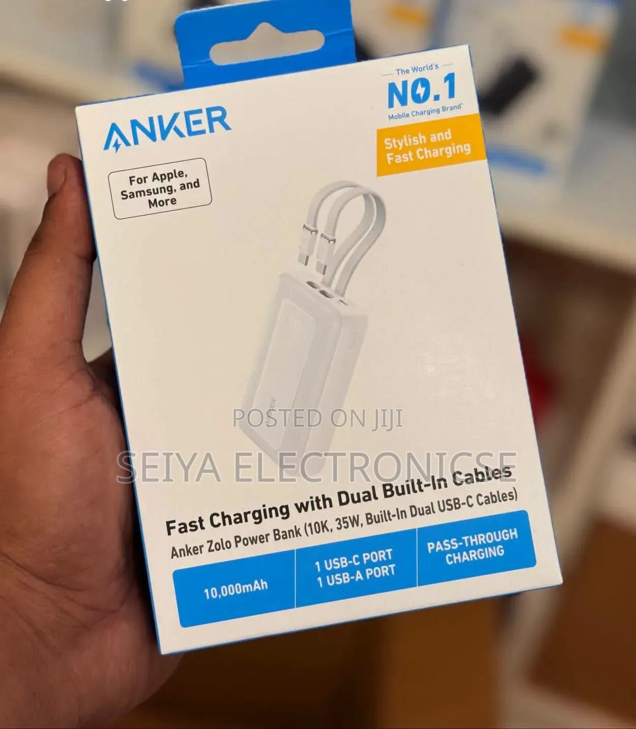 Anker Zolo Power Bank (10,000mAh, 35W With Built-in Dual USB-C Cable