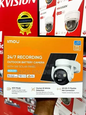 AOV PT 5MP (3K) Outdoor Battery Camera With 5W Solar Panel
