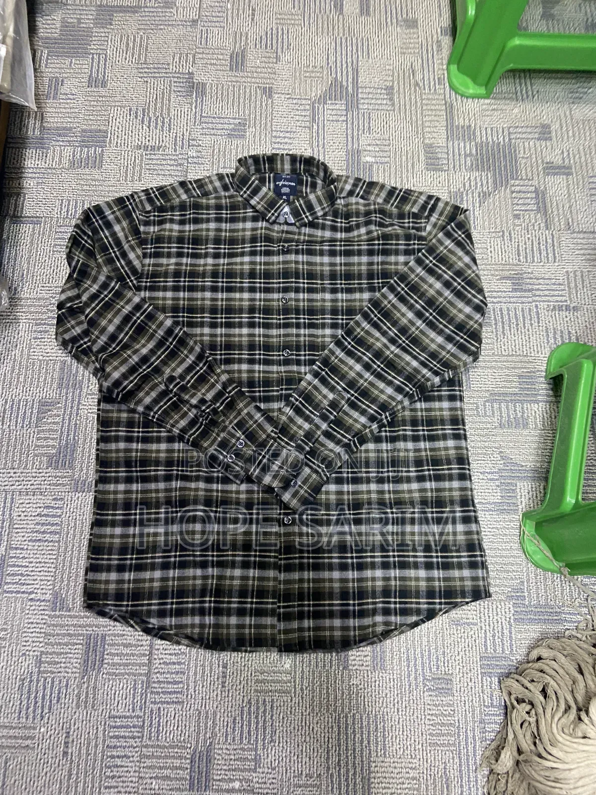Angloiosman Navy Plaid Flannel Shirt