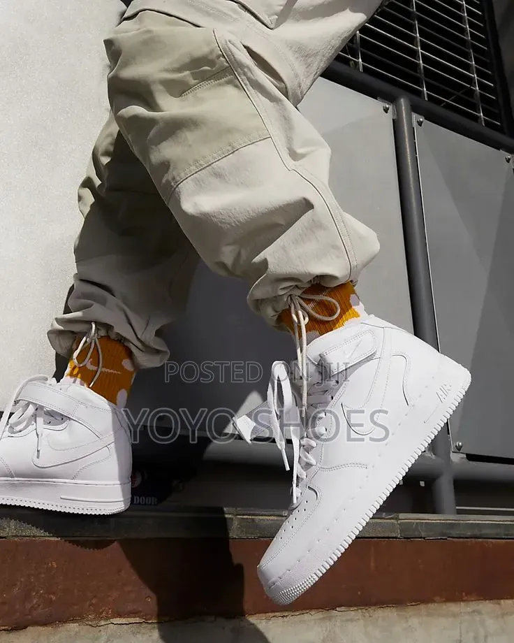 Nike Air Force 1classic All-White High Fashion Sneaker Shoe Men's