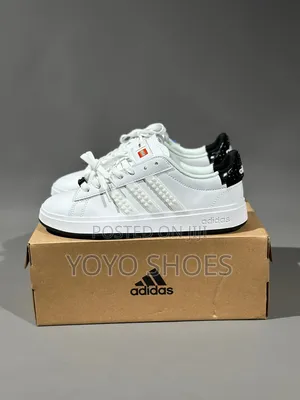 Adidas Grand Court X Lego Low-Top White Black Fashion Sneaker Men's