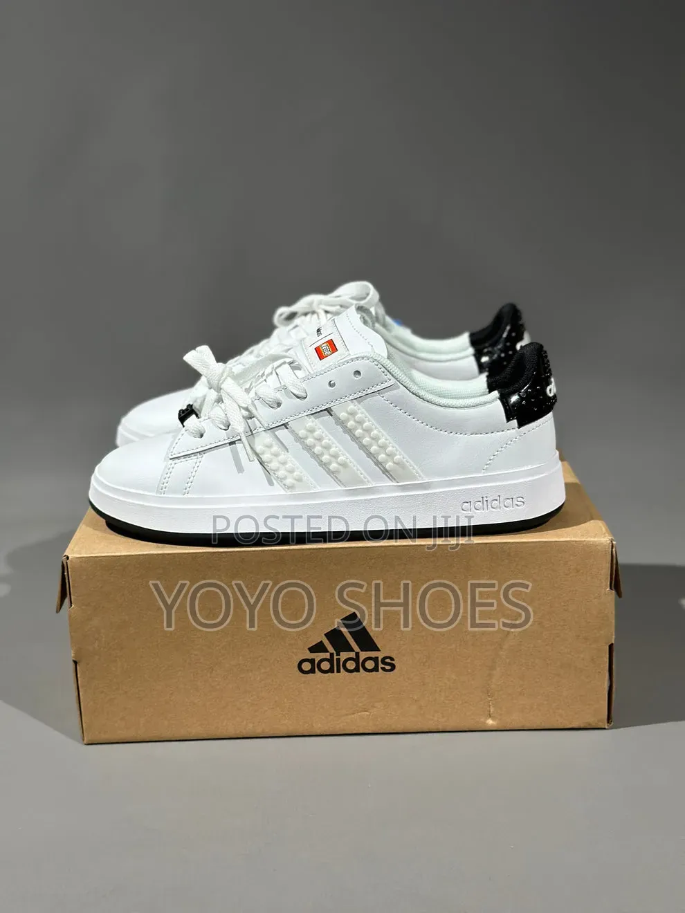 Adidas Grand Court X Lego Low-Top White Black Fashion Sneaker Men's