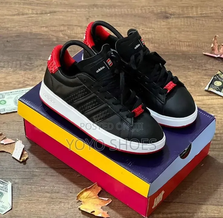 Adidas Grand Court X Lego Low-Top Black/Red Fashion Sneaker Men's
