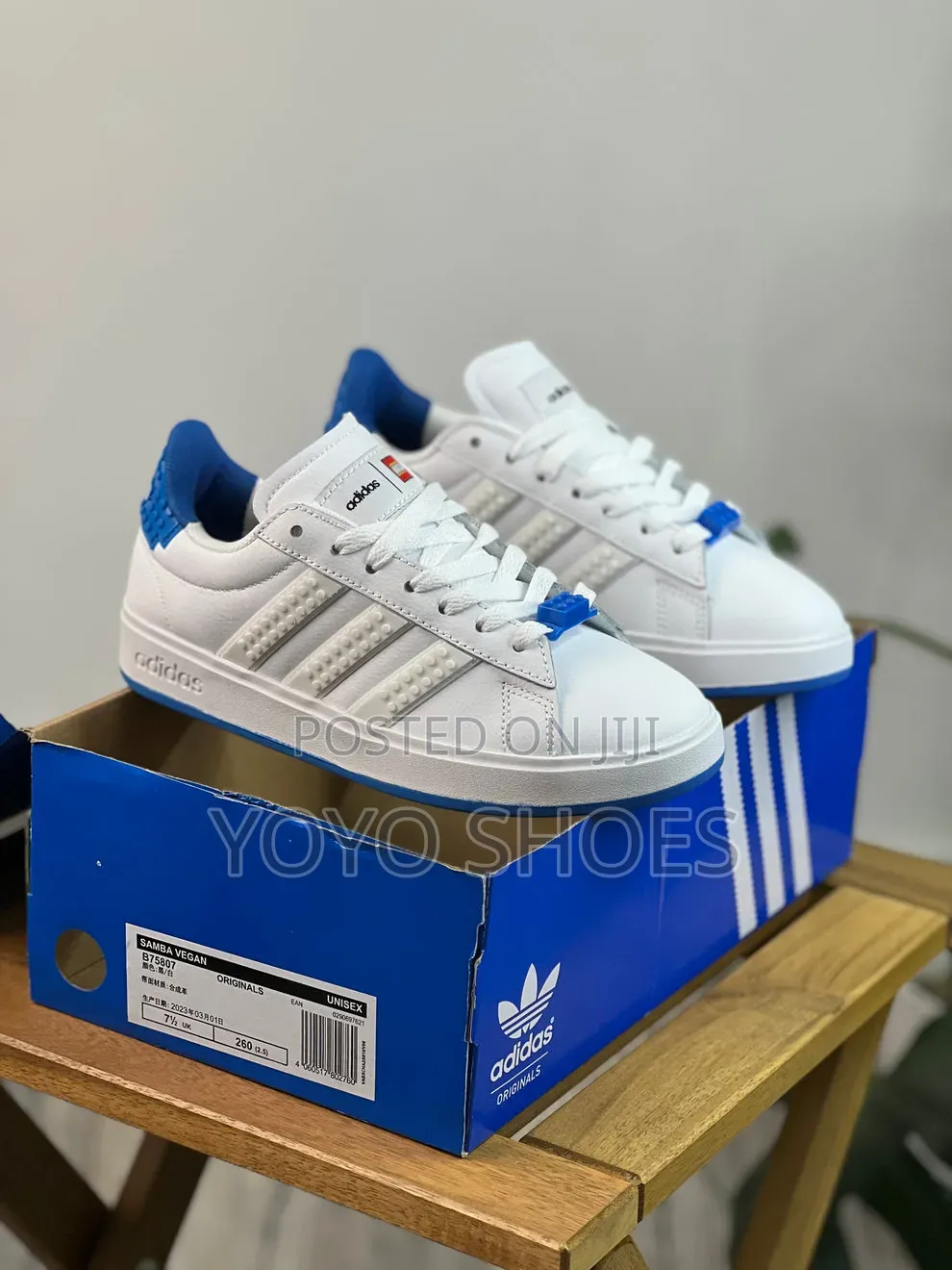 Adidas Grand Court X Lego "White Shock Blue Fashion Sneaker Men's