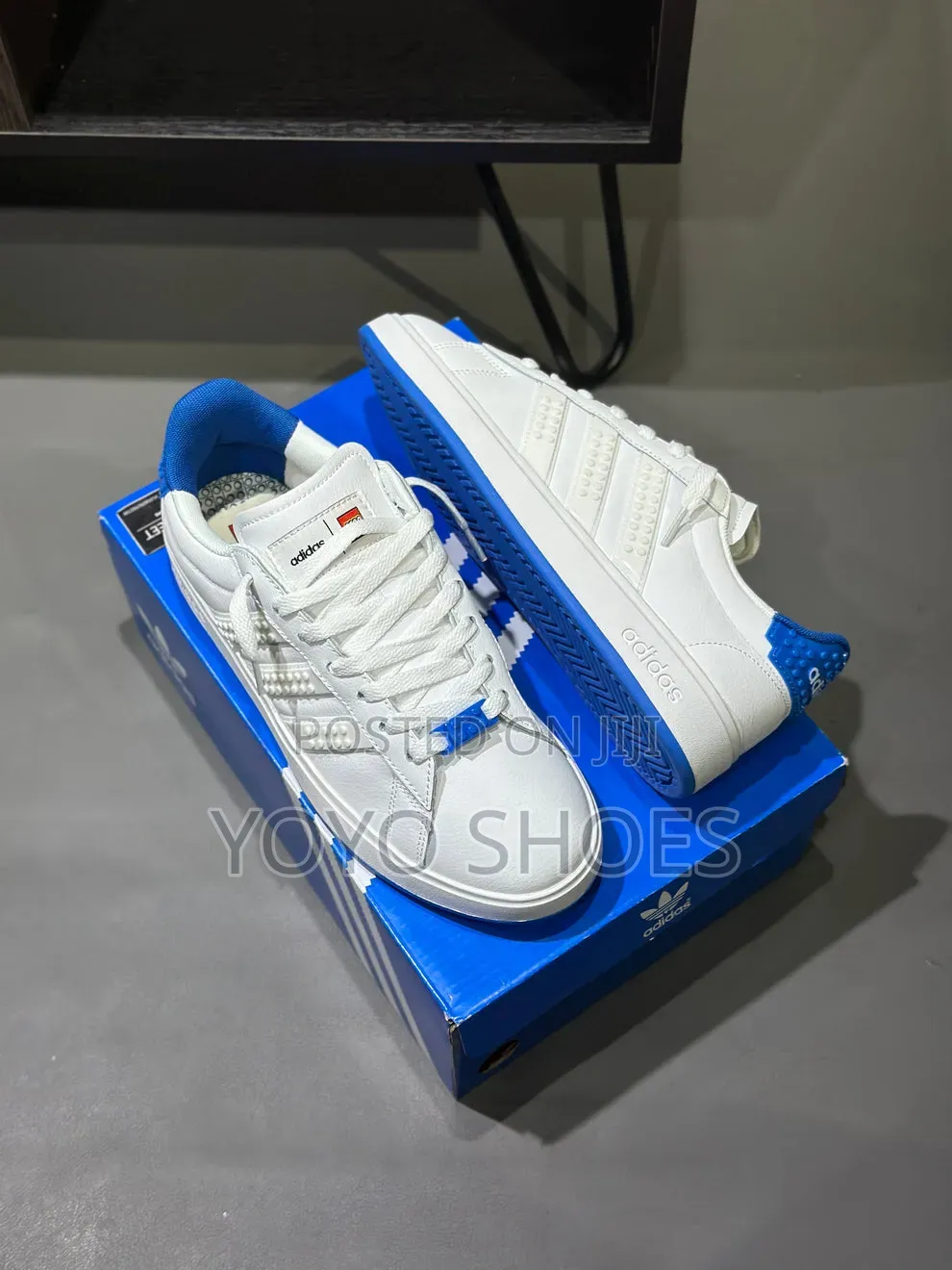 Adidas Grand Court X Lego "White Shock Blue Fashion Sneaker Men's