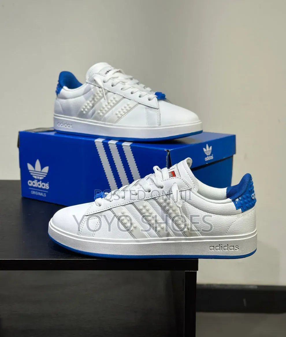 Adidas Grand Court X Lego "White Shock Blue Fashion Sneaker Men's