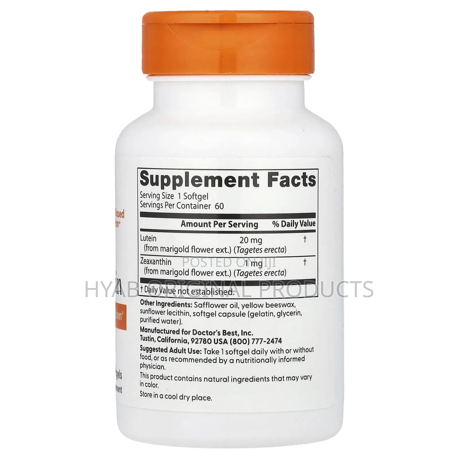 Lutein, 20 Mg, 60 Softgels