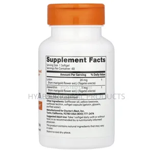 Lutein, 20 Mg, 60 Softgels