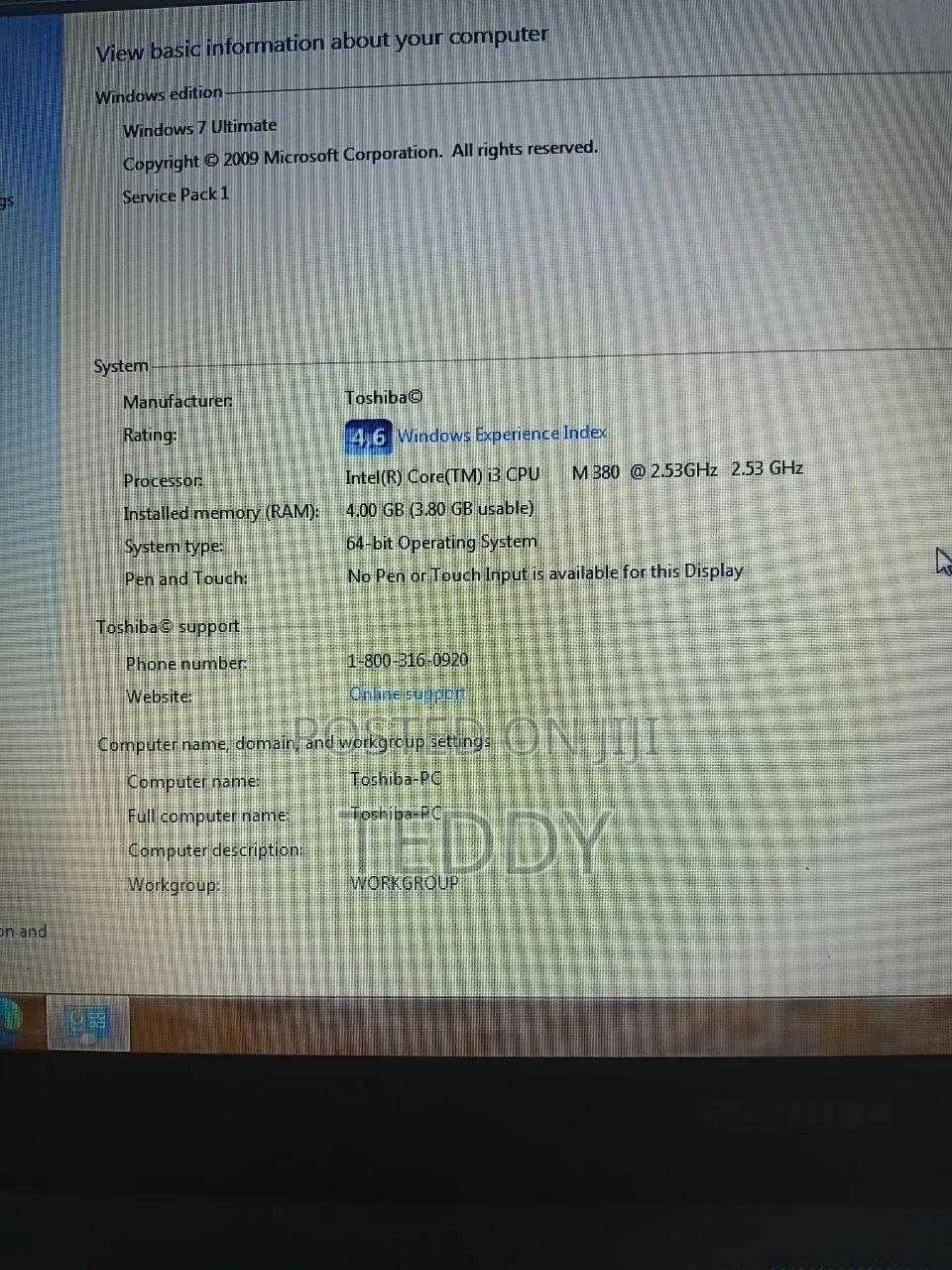 Laptop Toshiba Satellite C55 4GB Intel Core i3 HDD 256GB