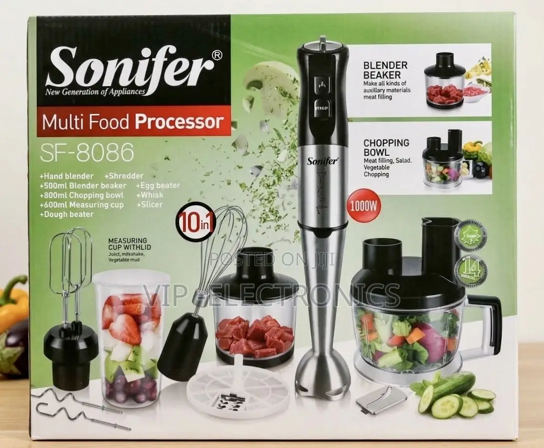 Sonifer Hand Blender 10-in-1 Multi Food Processor & Set – 1000W