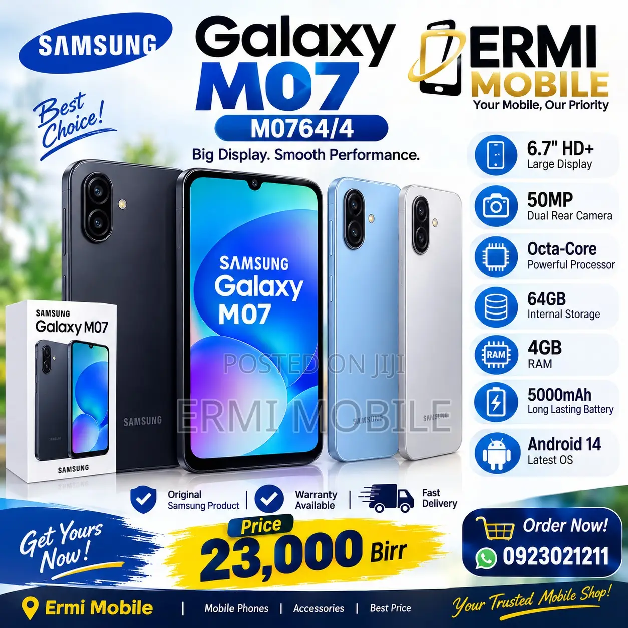 New Samsung Galaxy M07 64 GB Black