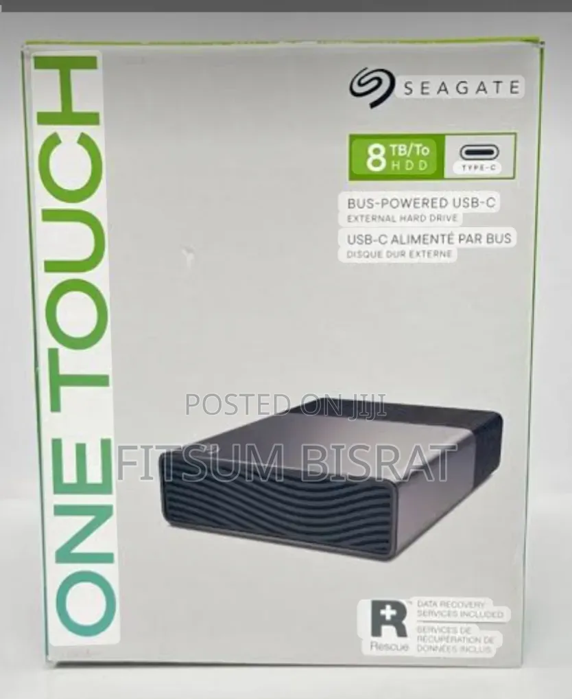 Seagate One Touch 8TB Bus-Powered USB-C External Hard Drive.