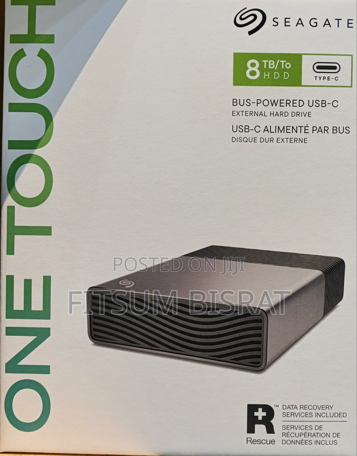Seagate One Touch 8TB Bus-Powered USB-C External Hard Drive.