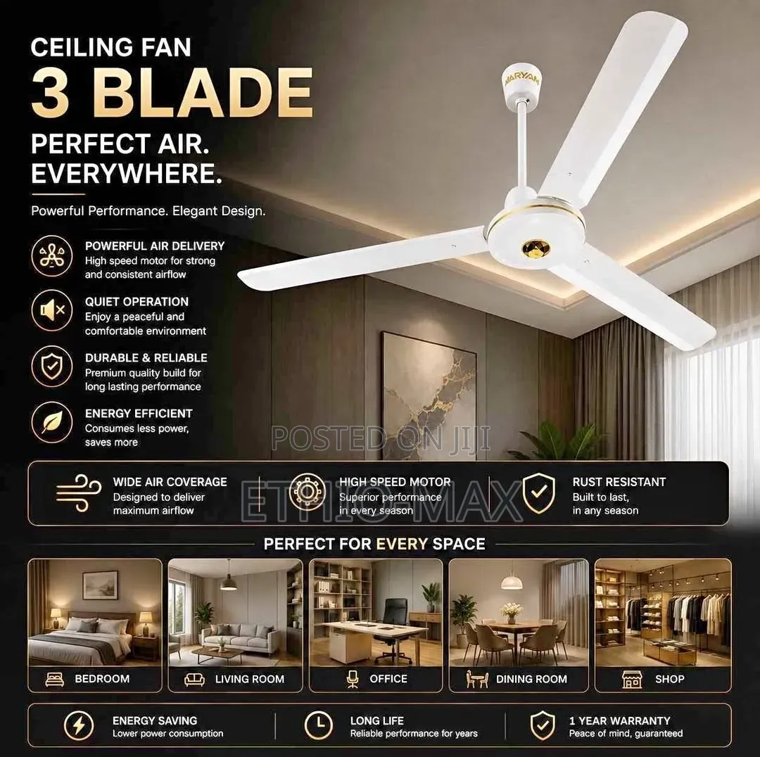 CROWN 56" CEILING FAN – Feel the Breeze, Enjoy the Comfort! 
