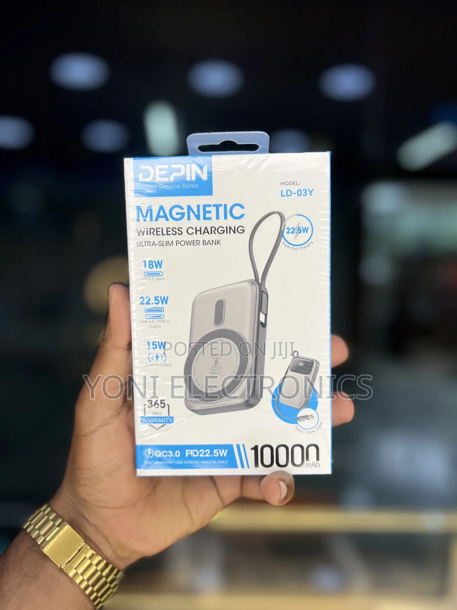 DEPIN LD-03Y 10000mAh Magnetic Wireless Power Bank
