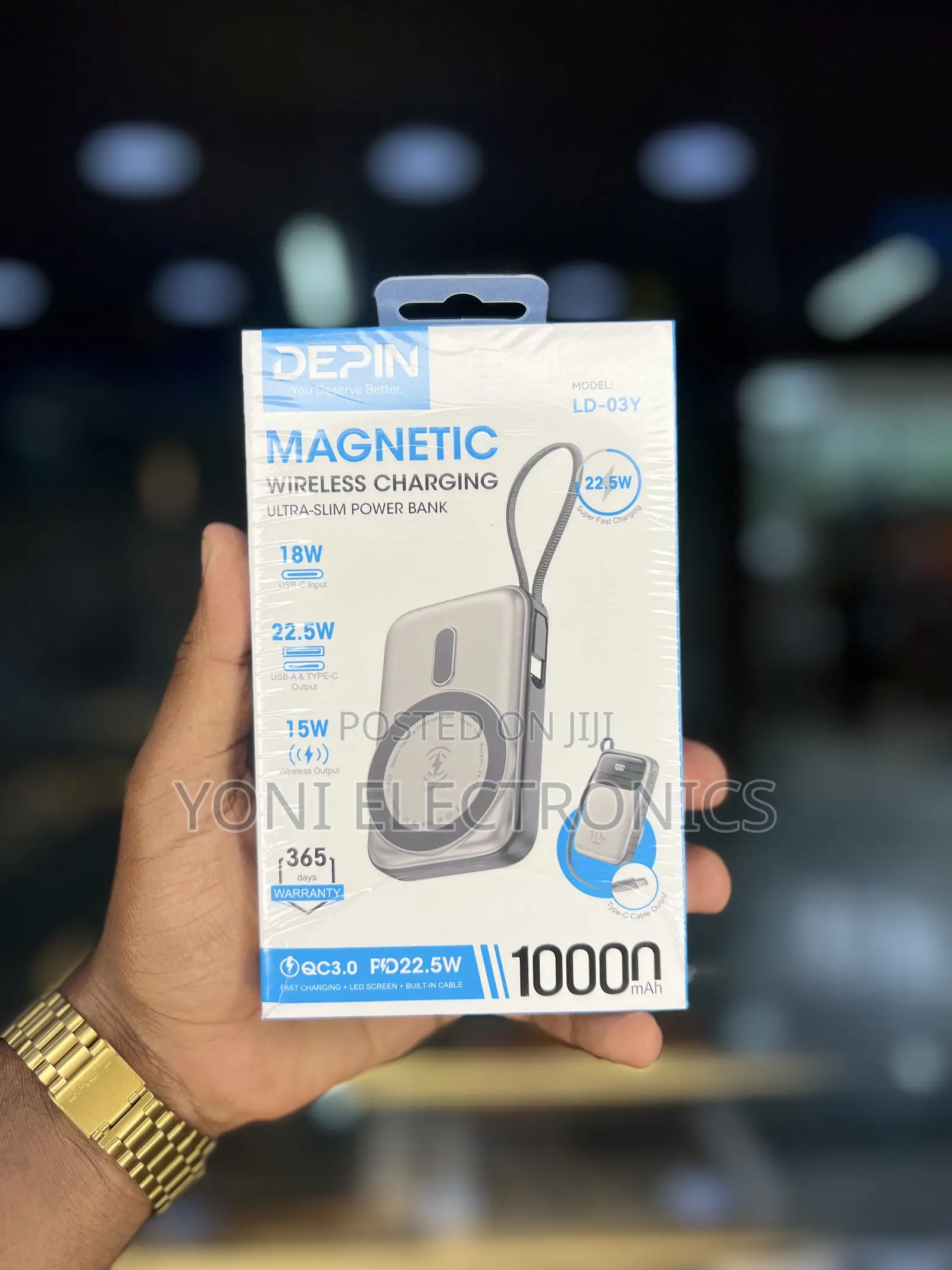 DEPIN LD-03Y 10000mAh Magnetic Wireless Power Bank