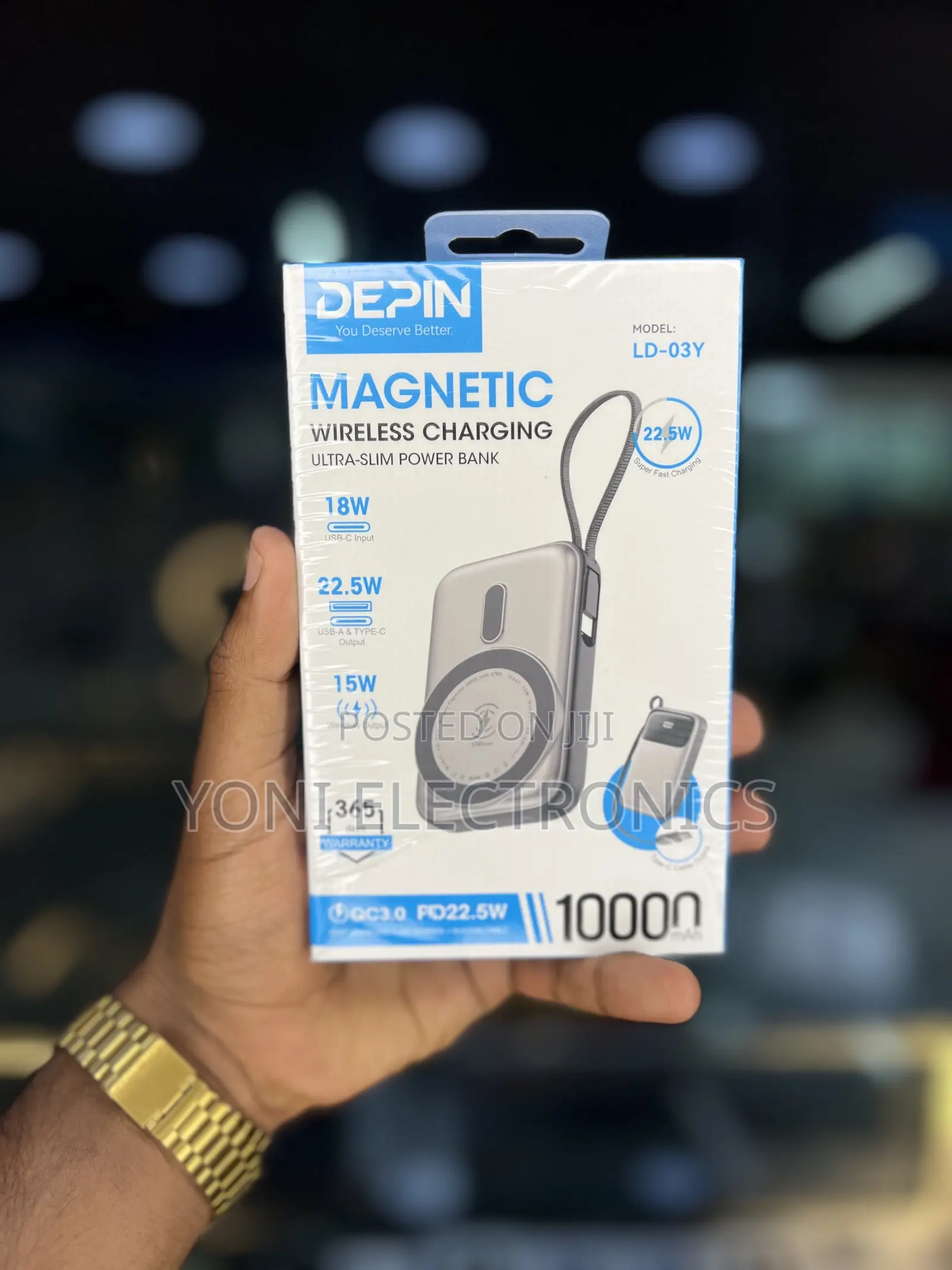 DEPIN LD-03Y 10000mAh Magnetic Wireless Power Bank