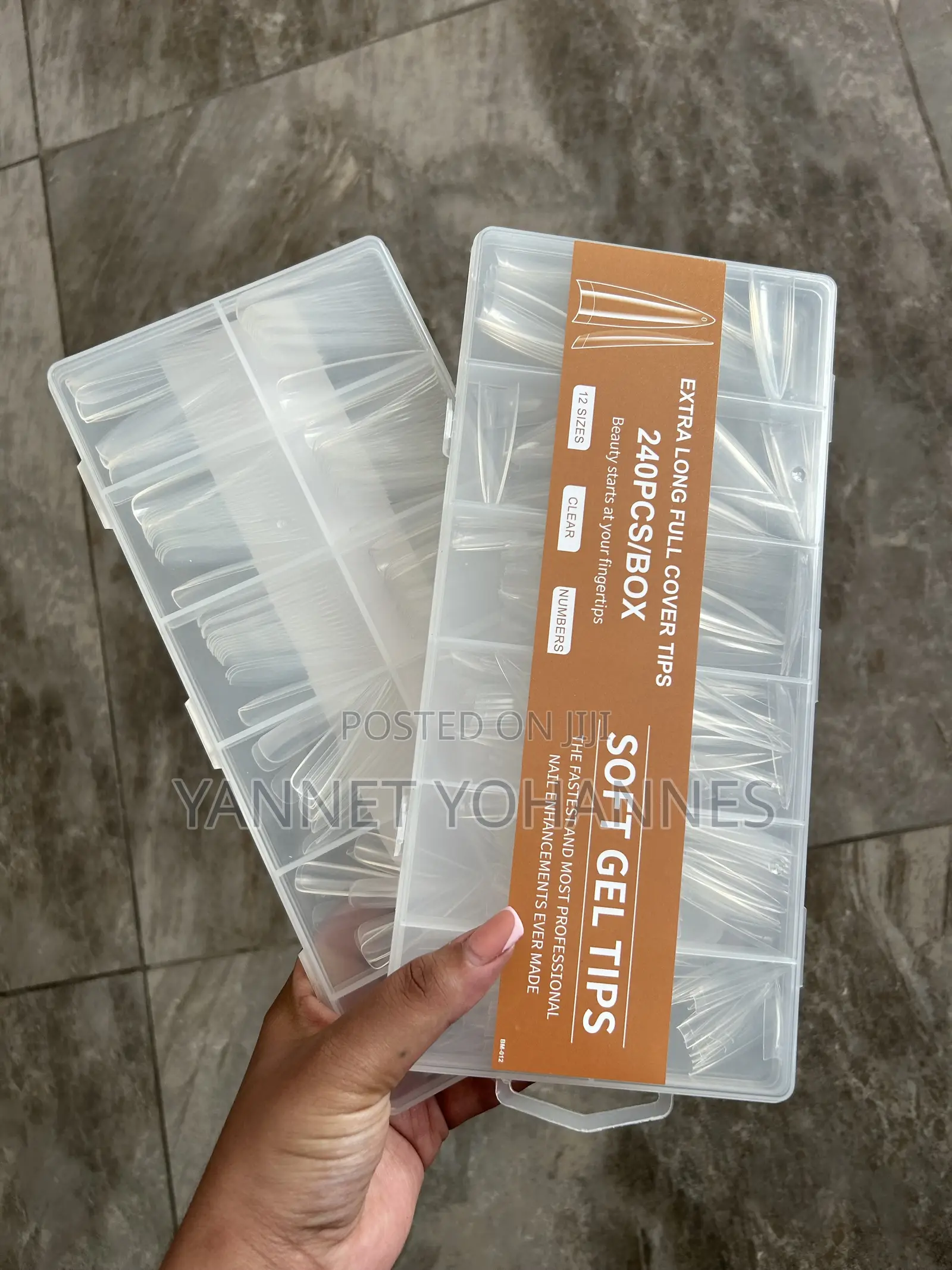 240pcs Clear Soft Gel Nail Extensions Tips Extra Long