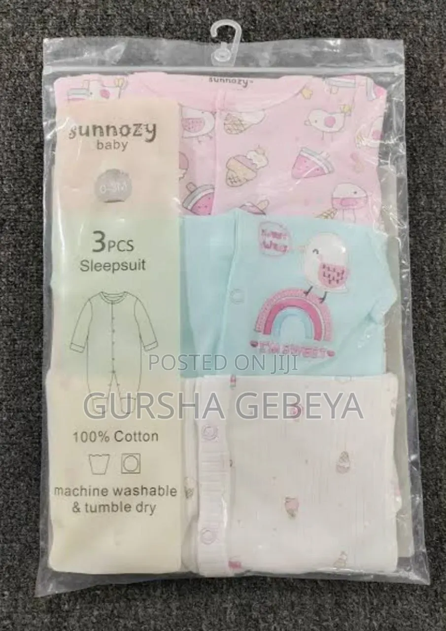 3-Piece Newborn Baby Foot Wrapped Jumpsuit
