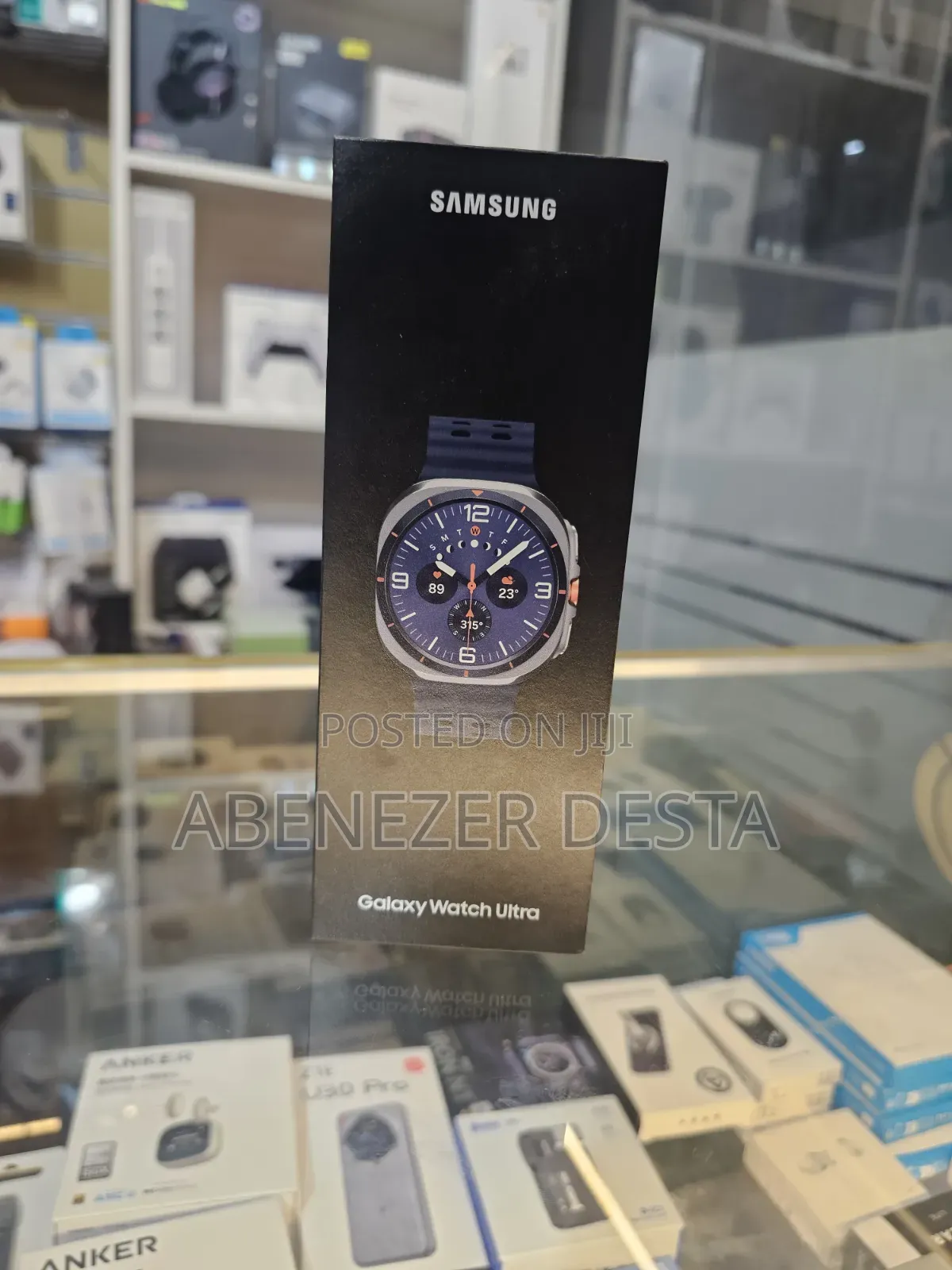 Samsung Galaxy Watch Ultra (47mm, LTE) in The
Titanium Blue Colorway.